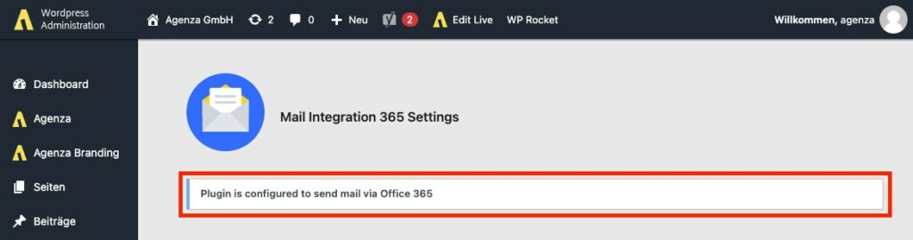 Einrichtung vom Office 365 Mailversand in WordPress via Azure API