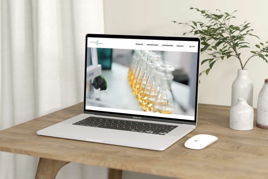 Mockup von biogel.ch, eine Website, die von der Agenza GmbH entwickelt wurde.