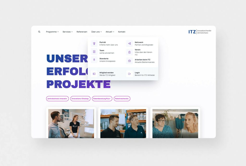 Website itz.ch, Agenza Webagentur Luzern