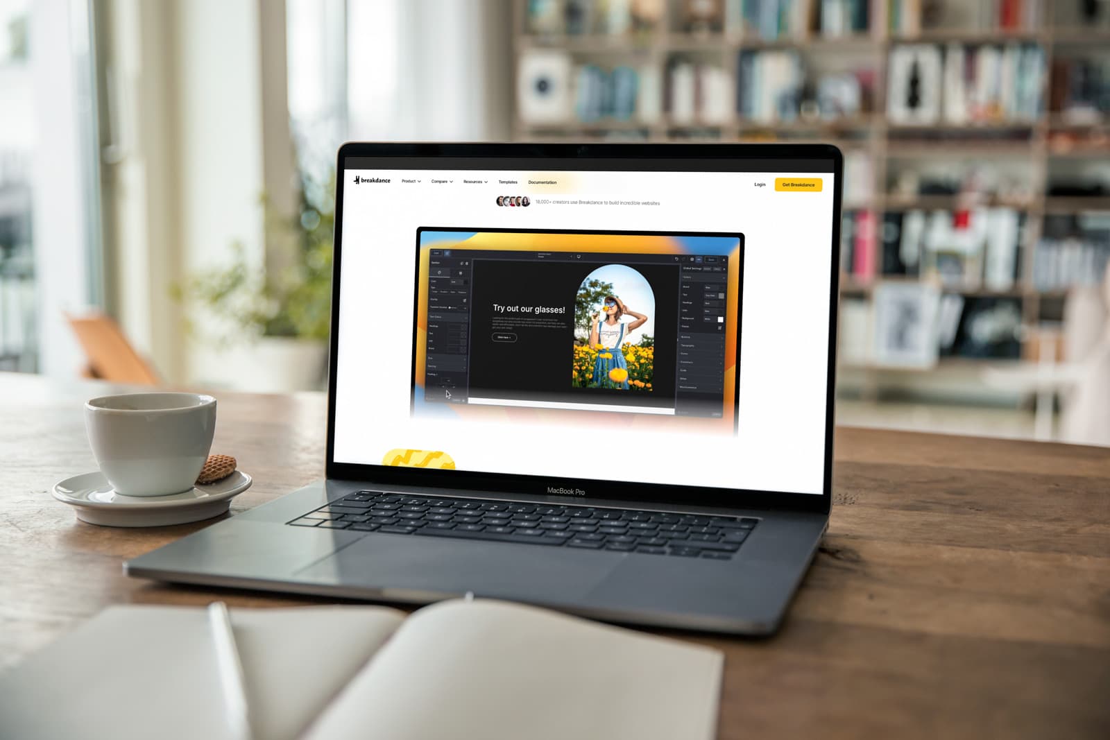 Mockup von Breakdance Builder Website